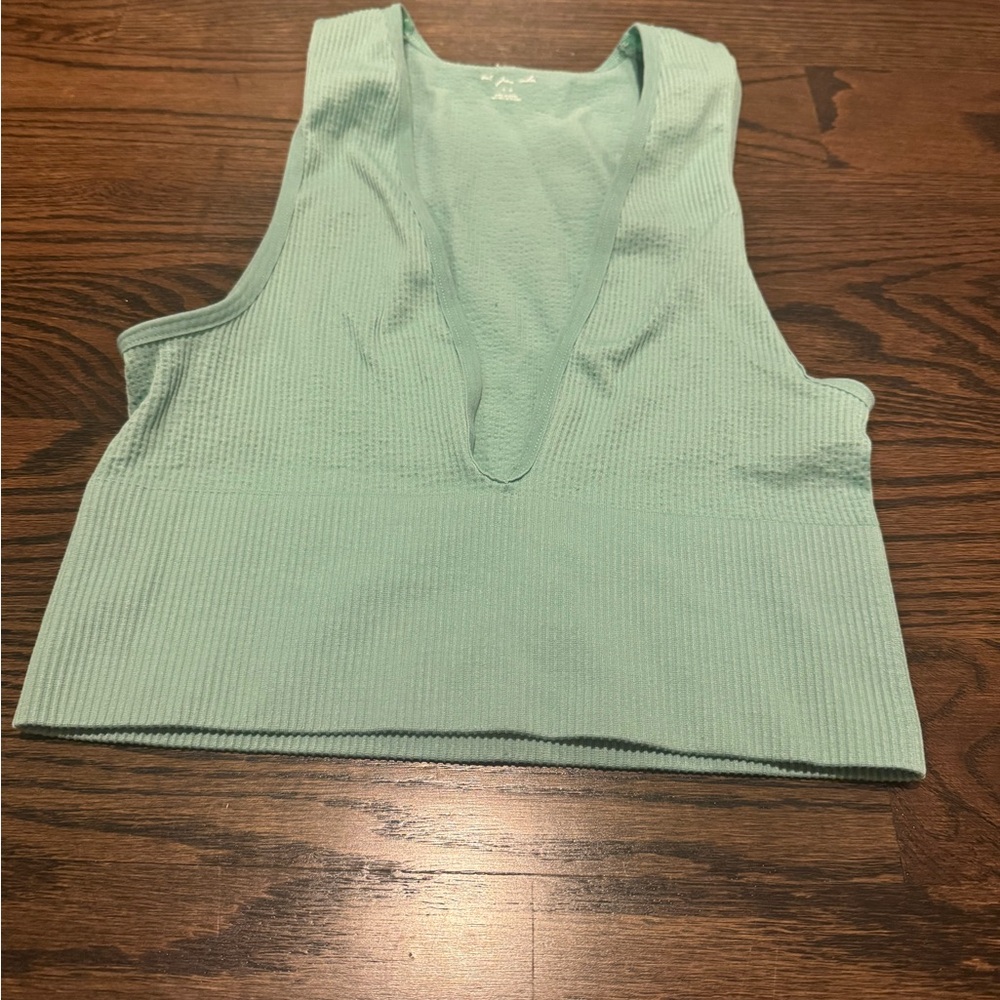Urban Outfitters Light Green Ribbed Tank Top